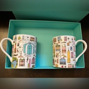 Tiffany & Co. 5th Ave NYC Pair of Bone China Mugs with Tiffany gift box